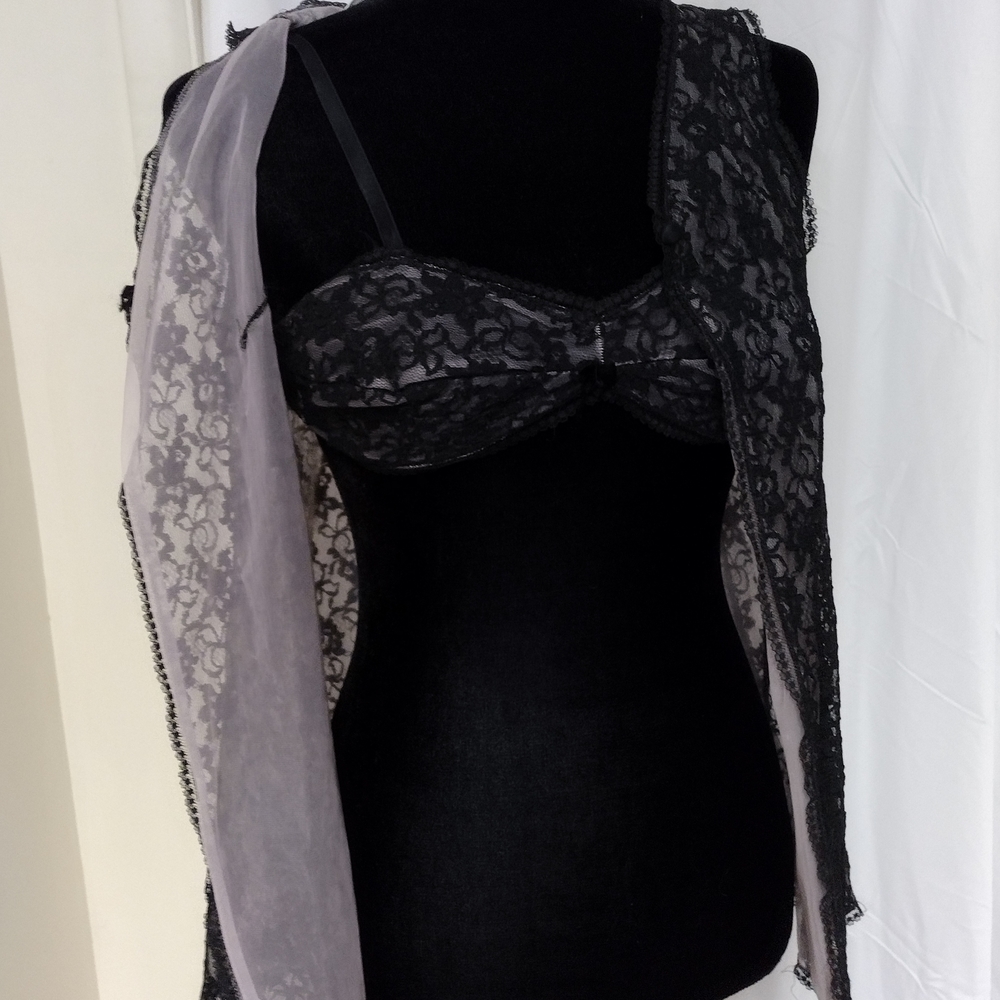 Black Lace Two Piece Top